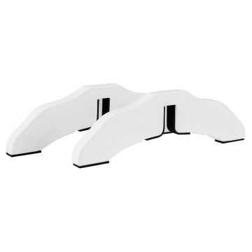 Tugijalad puidust väravatele, 2 tk, Valge, 30,5 × 9 × 1,9 cm