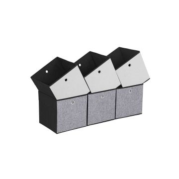 Hoiukarbid 30x30x30 cm, 6 tk, hall/must