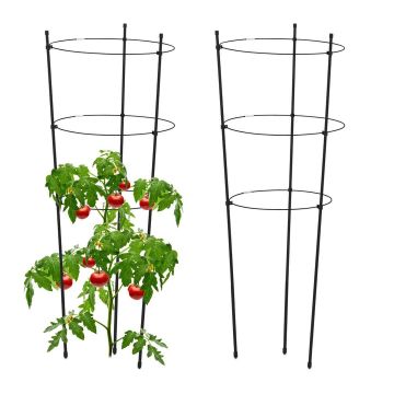 Taimetugede tornid Relaxdays, 2 tk, Must, 28 × 76 × 28 cm
