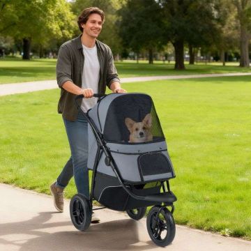Pet stroller, 3 wheels, 110 × 57 × 105 cm
