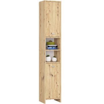 Kõrge vannitoakapp BETI, 2 ust, Pruun, 32 × 180 × 28 cm
