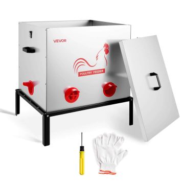 Automaatne kanasöötja VEVOR SS-00223, 6 söödaava, mahutavus 38,56 kg, 63,5 × 67 × 53,5 cm