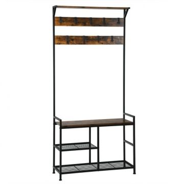 Riidepuu 84x30,5x183cm, must/pruun
