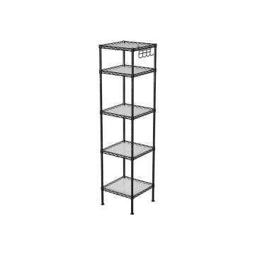 Metallist elutoa riiul 30 x 30 x 123,5 cm, must