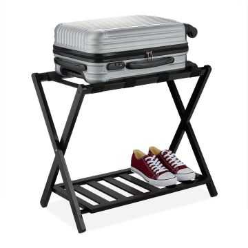 Pagasiriiul Relaxdays, lisariiuliga, Must, 68,5 × 58,5 × 38 cm
