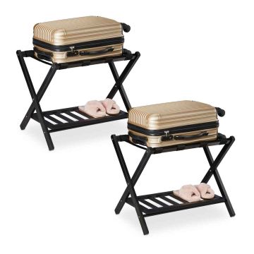 Pagasistatiivid Relaxdays 10046453.0, 2 tk, Must, 66 × 54 × 45 cm