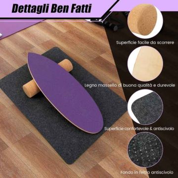 Balance board, with roller, 75 × 25.5 × 1 cm