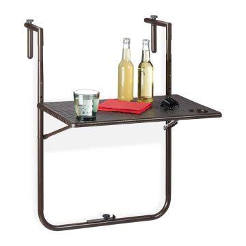 Rõdulaud Relaxdays 10035755, Kokkupandav, Pruun, 59,5 × 72,5–83 × 59 cm