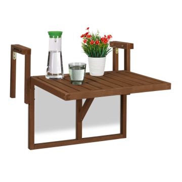 Балконный стол Relaxdays 10033849.0, складной, Коричневый, 69,5 × 55 × 66 см