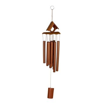 Bambusest tuulekell Relaxdays 10041367.0, 8 osa, Pruun, 14 × 68 × 7 cm