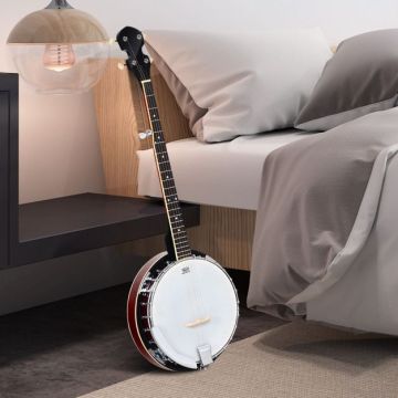 Banjo, 5-string, with tuner and bag, 13.5 × 4 × 39 inches
