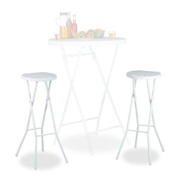 Барный стул Relaxdays BASTIAN, 1 шт, Белый, 32,5 × 80 × 29 см