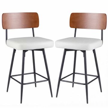 Bar stools, 2 pcs, White/black, 52.07 × 99.06 × 50.8 cm