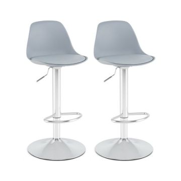Bar stools, 2 pcs, grey