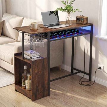 Bar table, With LED lighting and charging station, 110 × 92 × 40 cm