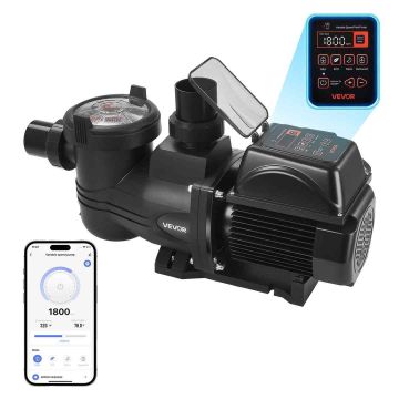 Бассейновый насос VEVOR HLVSP150QW, Регулируемая скорость