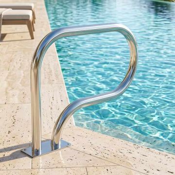 Pool railing, 2 pcs, Silver, 82.5 × 57 cm