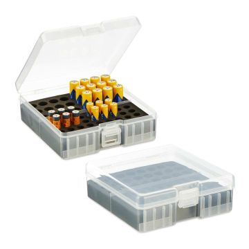 Набор коробок для сортировки батареек Relaxdays, 2 шт, 15 × 5,5 × 15,5 см
