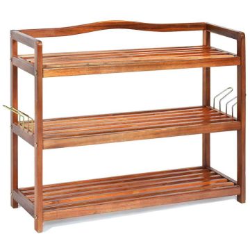 Shoe rack, 3-layer, 4 hangers, 73.66 × 26.67 × 62.23 cm