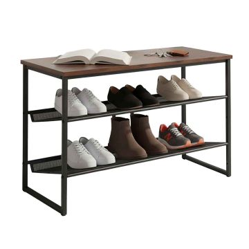 Jalanõuderiiul Relaxdays, 3–4 paari riiulil, 75 × 52,5 × 30 cm