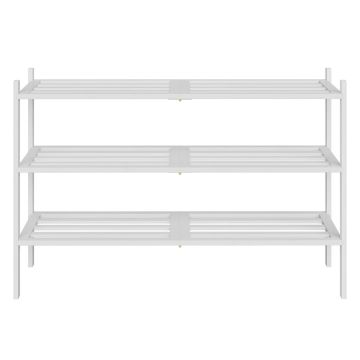 SONGMICS Shoe Rack, 3-Tier, White, 51.5 × 25 × 70 cm