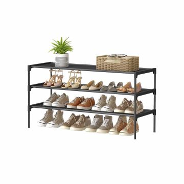 Jalanõuderiiul SONGMICS LSH033BH01, 3-tasandiline, Must, 91,8 × 53,5 × 29,7 cm