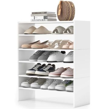 Shoe shelf set, 3 parts, 2 tiers, White, 78 × 30 × 30 cm