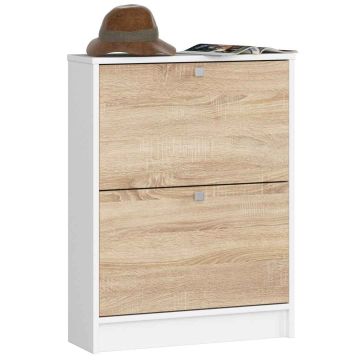 Jalatsikapp AkordV2, 2 allaklapitavat ust, Valge, 60 × 80 × 20 cm