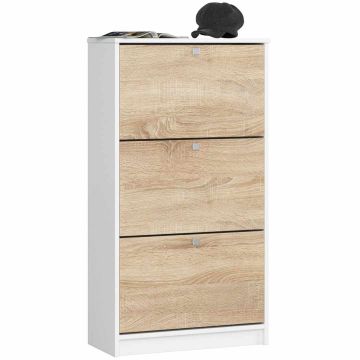 Jalatsikapp AkordV2, 3 allaklapitavat ust, Valge, 60 × 113 × 28,5 cm