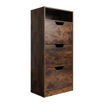Kingakapp Relaxdays 10052616_8398, 3 sektsiooni, Pruun, 60 × 140 × 24 cm