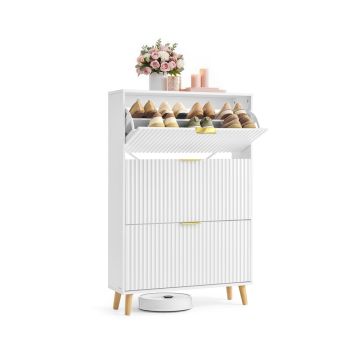 Jalatsikapp VASAGLE HSC302WB02, 3 ust, 18–24 paari, Valge, 24 × 123 × 80 cm