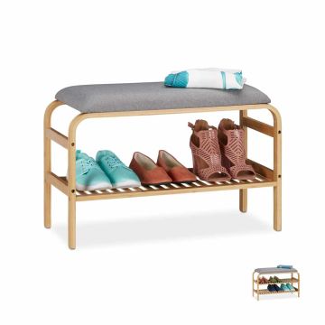 Скамья для обуви Relaxdays, 1 полка, 69 × 46 × 30 см