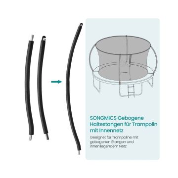 SONGMICS Trampoline Support Set, 2-Piece, Curved, for Inner Net