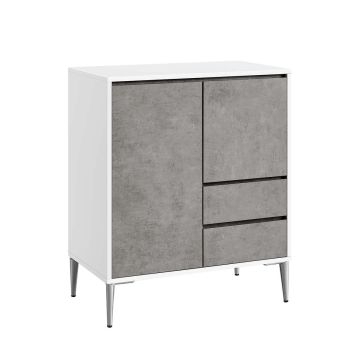 Kummut 40x70x85cm., hall/valge