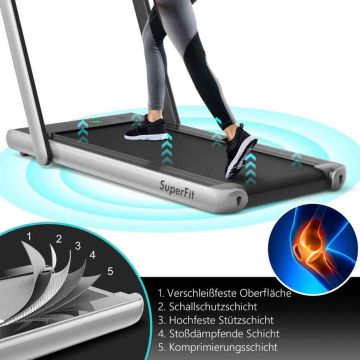 Treadmill, 2 modes, Black/Silver, 124.5 × 108.5 × 68.5 cm