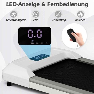 Under-desk treadmill, with LED display, Gray, 122 × 53 × 15 cm