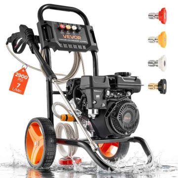 Бензиновая мойка высокого давления VEVOR 2500D-SP, 4 насадки, 56 × 45 × 84 см