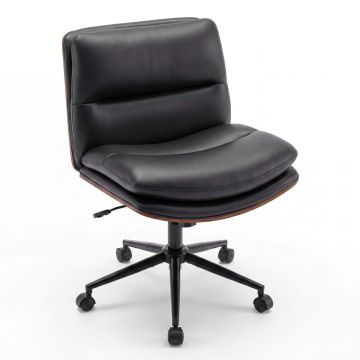 Armless office chair, with curved backrest, 69.85 × 59.69 × 85.09–92.71 cm