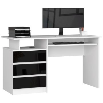 Kirjutuslaud NORE CLP S135, valge/must