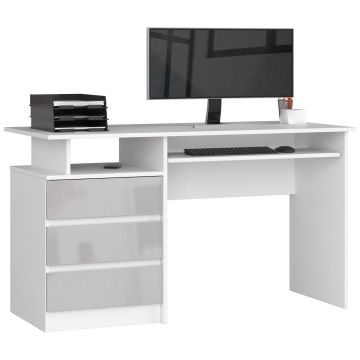 Kirjutuslaud NORE CLP S135, valge/helehall