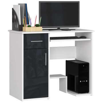 Kirjutuslaud NORE Jay 90 cm, valge/tumehall