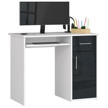 Kirjutuslaud NORE S90, valge/tumehall