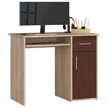 Kirjutuslaud NORE S90, tumepruun/tamm