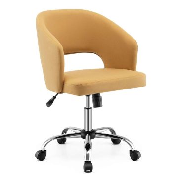 Office chair, Swivel, height-adjustable, Yellow, 57 × 55 × 82–92 cm