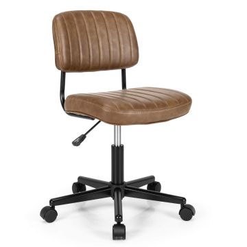 Office chair, Adjustable height, Brown, 53.34 × 39.37 × 74.93–86.36 cm