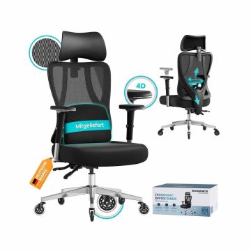 SONGMICS OBN067BH01 Office Chair, 70 × 70 × 112–136 cm