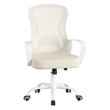 Kontoritool SONGMICS, Kiikumisfunktsiooniga, Beež/valge, 60 × 95,5–105,5 × 60 cm