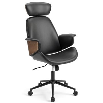 Office chair, with headrest, 69.85 × 66.04 × 114.3–124.46 cm