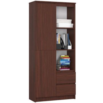 Kontoririiul AKORD R11, 1 uks ja 2 sahtlit, Pruun, 80 × 180 × 35 cm