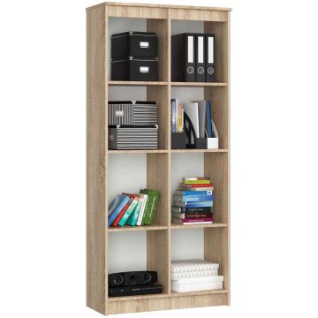Kontoririiul CLP 8, 8 riiulit, Tamm, 80 × 180 × 35 cm